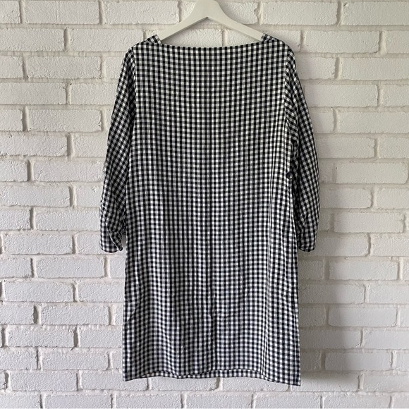 Tibi Black White Gingham Print Shift Dress Checkered Women’s Size 4 - Picture 6 of 12